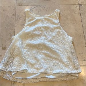 Love Blossom Medium White Tank Top with Knit Layer